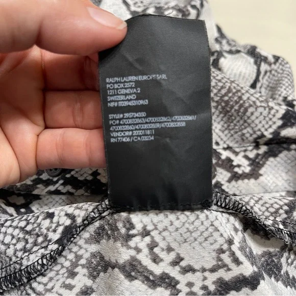 Club Monaco Monochrome Snake Print Silk Dress - Picture 6 of 6